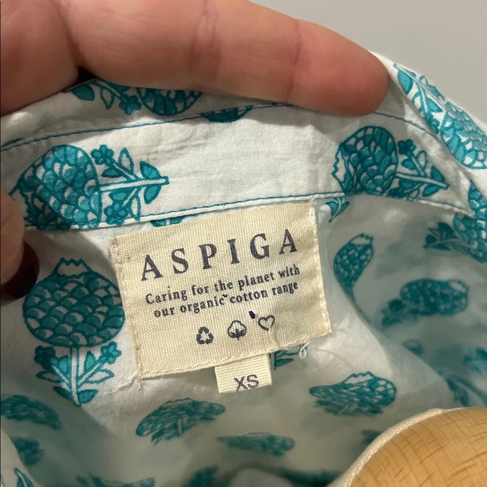 Aspiga‎ Teal Floral Shirt - Picture 5 of 7